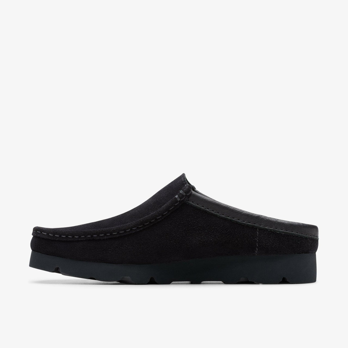 Clarks Men Wallabee Slip Black Suede