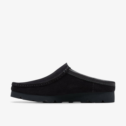 Clarks Men Wallabee Slip Black Suede