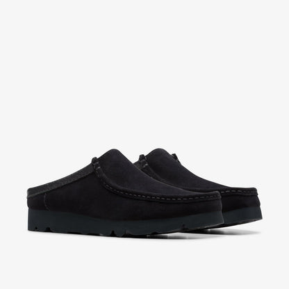 Clarks Men Wallabee Slip Black Suede