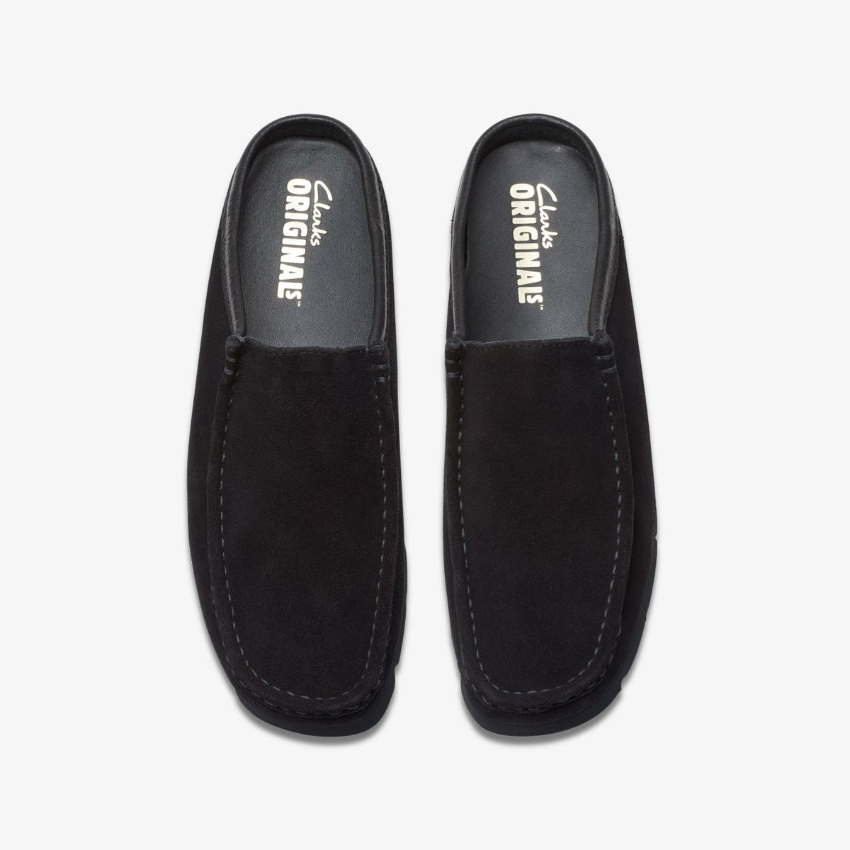Clarks Men Wallabee Slip Black Suede