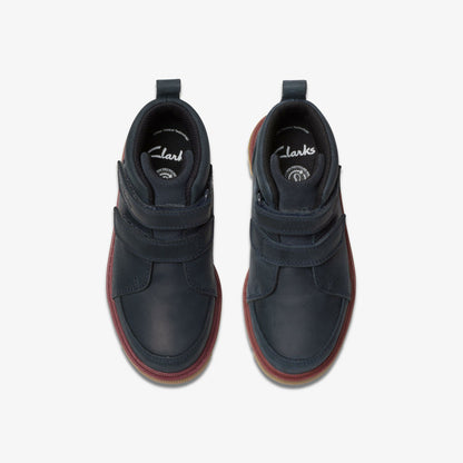 Clarks Kids Lorcam Hi Kid Navy