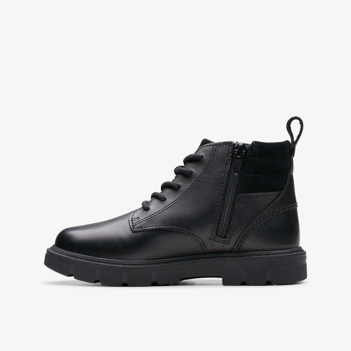Clarks Kids Lorcam Trail Kid Black Leather