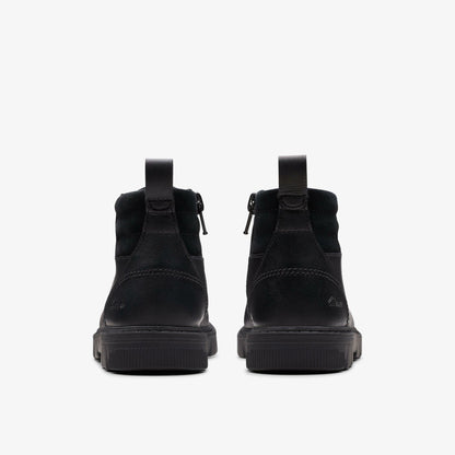 Clarks Kids Lorcam Trail Kid Black Leather