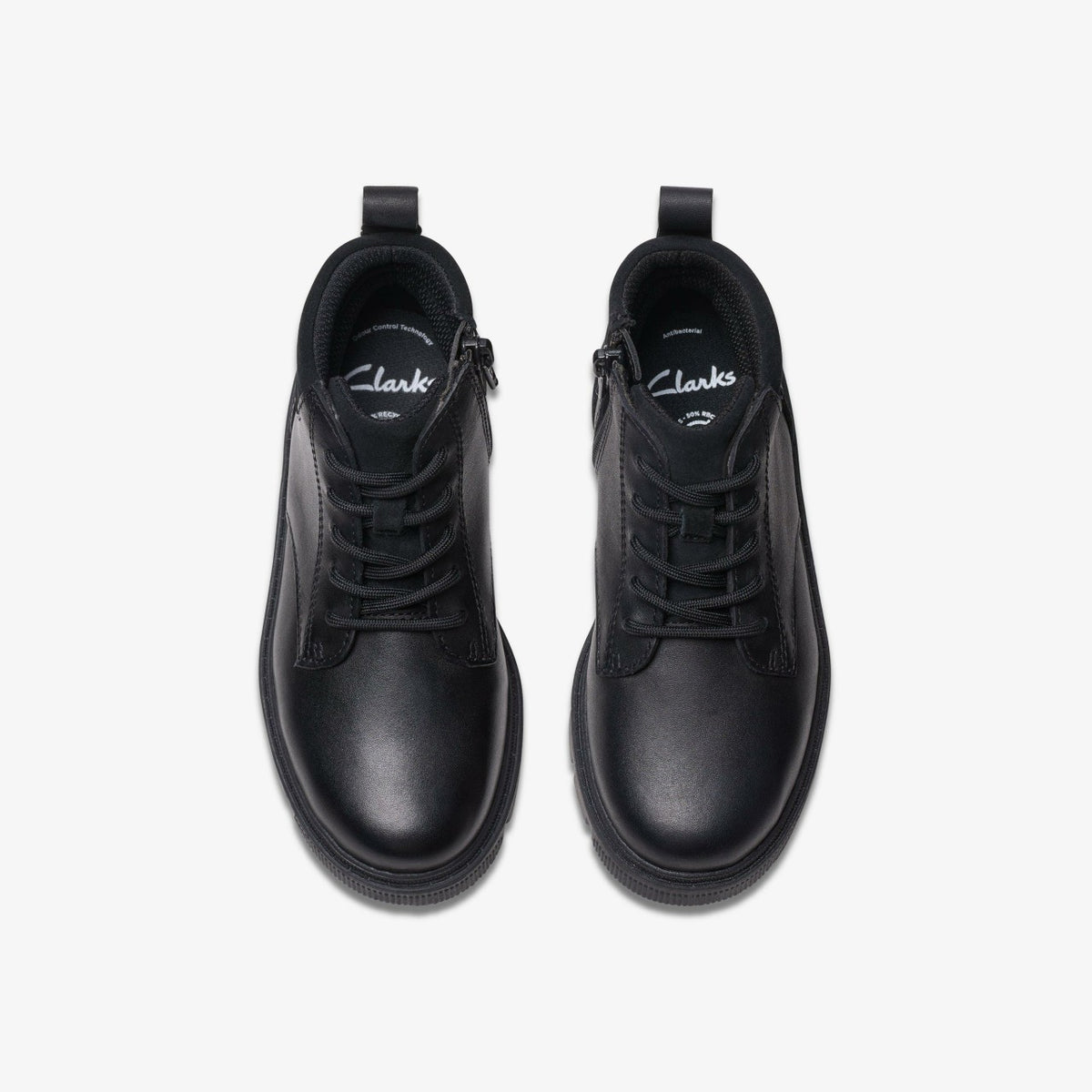 Clarks Kids Lorcam Trail Kid Black Leather