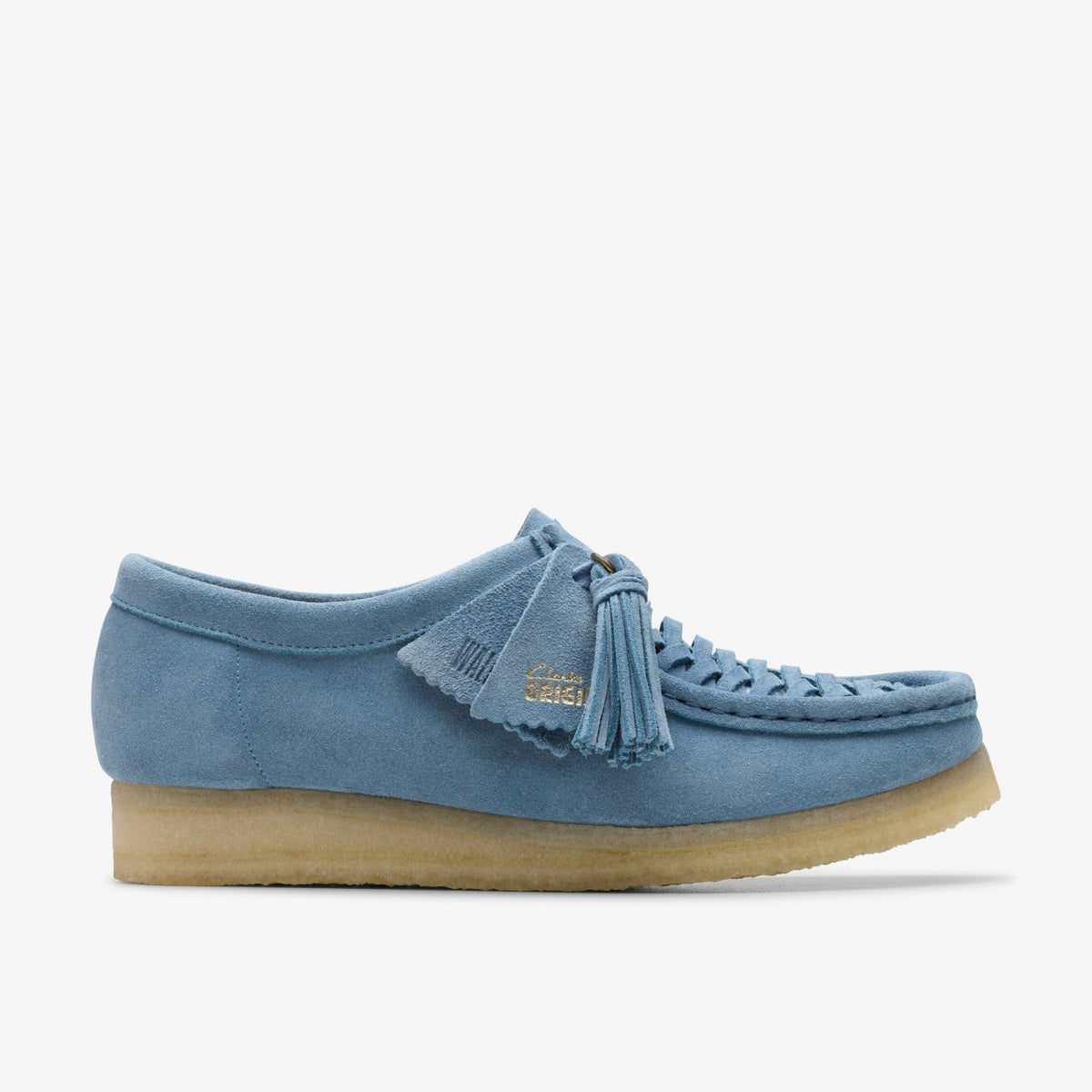 Clarks Women Wallabee Weave Powder Blue Suede