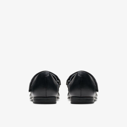 Clarks Kids Finja Gem Older Black Leather