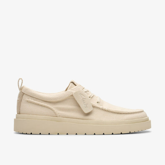 Clarks Men Polden Moc Off White Canvas