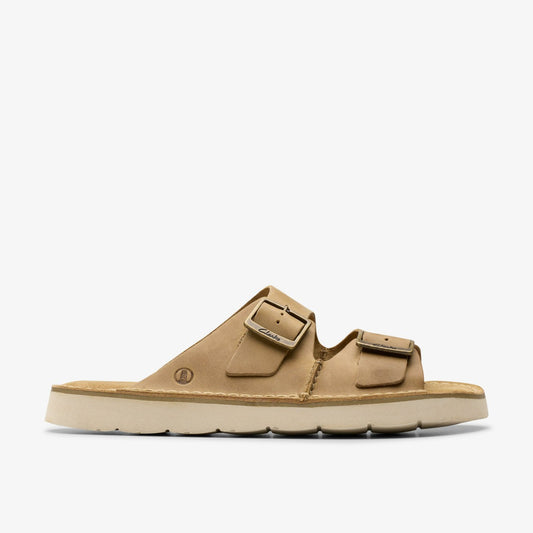 Clarks Men Solsbury Strap Dark Sand Leather