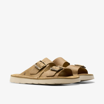 Clarks Men Solsbury Strap Dark Sand Leather