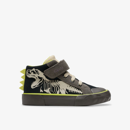 Clarks Kids Foxing Rex Hi Toddler Black Canvas