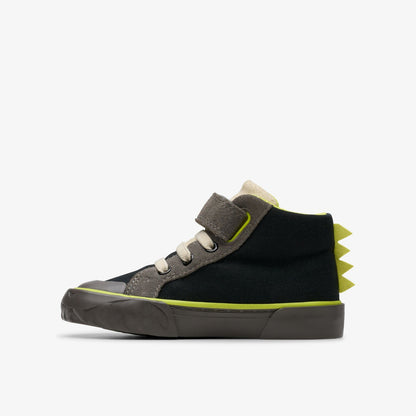 Clarks Kids Foxing Rex Hi Toddler Black Canvas
