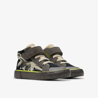 Clarks Kids Foxing Rex Hi Toddler Black Canvas