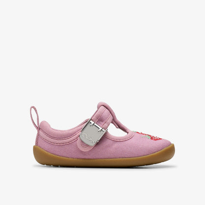 Clarks Kids|Babies Roamer Grow Toddler Pink Canvas