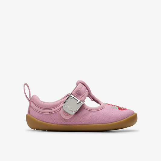 Clarks Kids|Babies Roamer Grow Toddler Pink Canvas