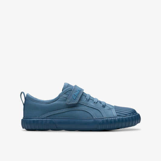 Clarks Kids Foxing Stitch Kid Blue Fabric
