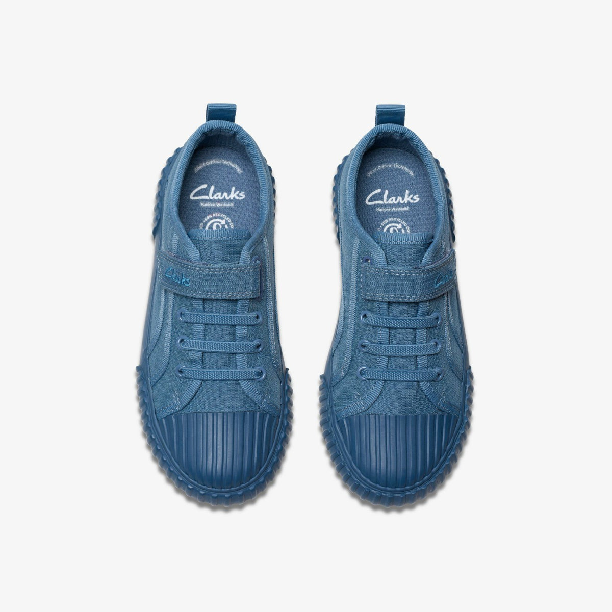 Clarks Kids Foxing Stitch Kid Blue Fabric