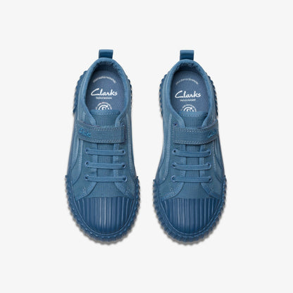 Clarks Kids Foxing Stitch Kid Blue Fabric