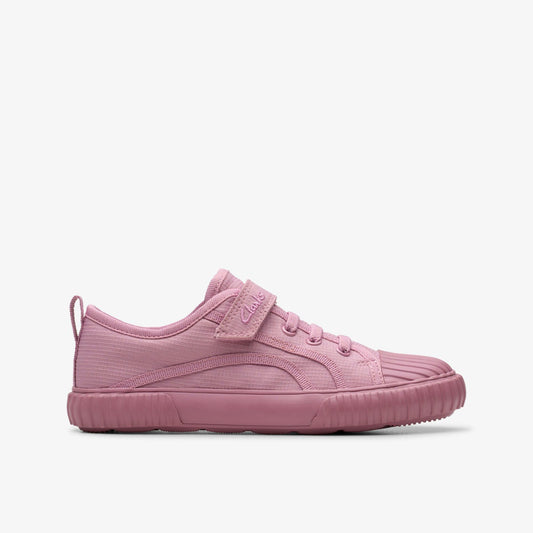 Clarks Kids Foxing Stitch Kid Pink Fabric