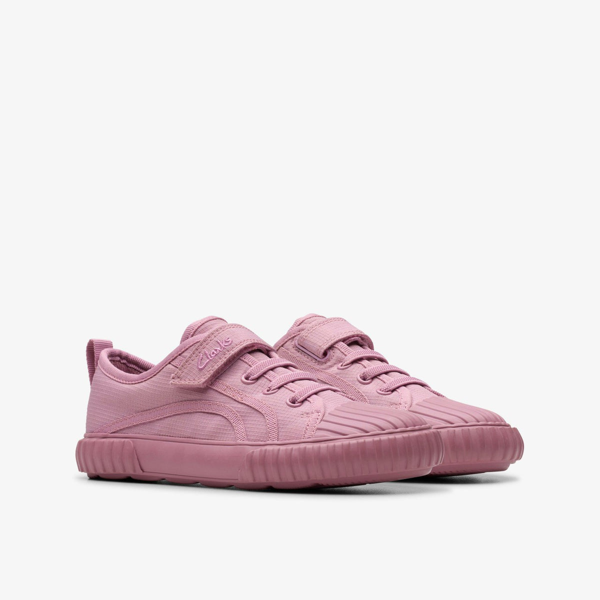 Clarks Kids Foxing Stitch Kid Pink Fabric
