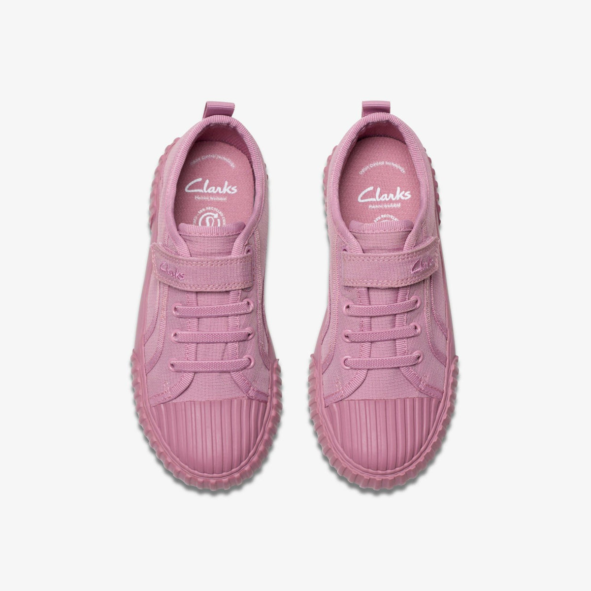 Clarks Kids Foxing Stitch Kid Pink Fabric