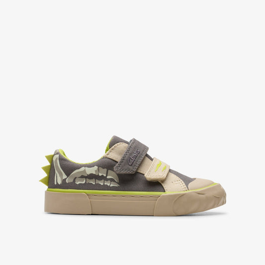 Clarks Kids Foxing Stomp Toddler Grey Canvas