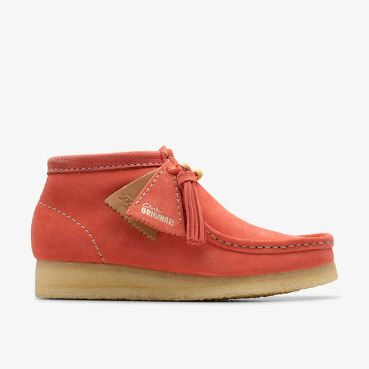 Clarks Women Wallabee Boot Coral Suede