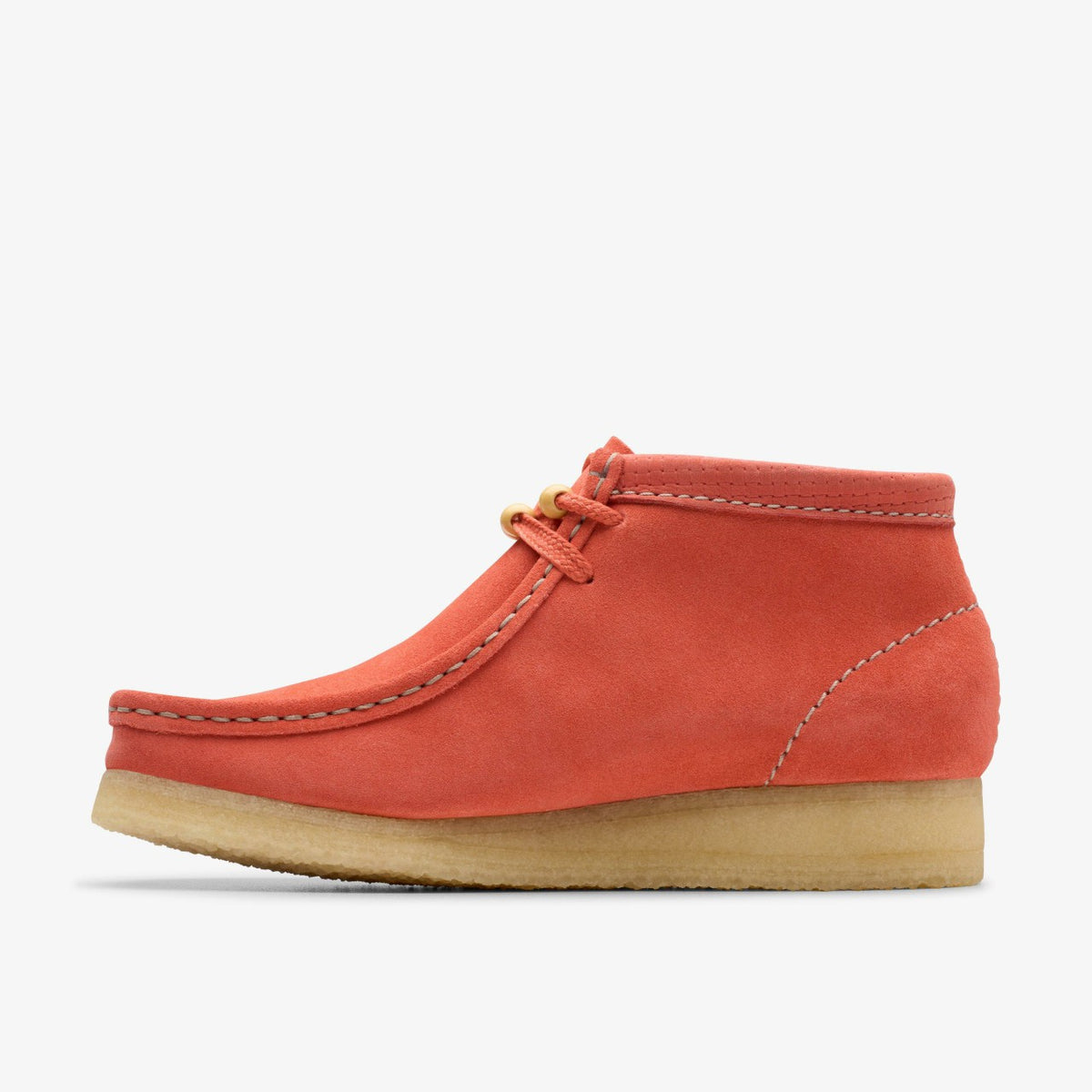 Clarks Women Wallabee Boot Coral Suede