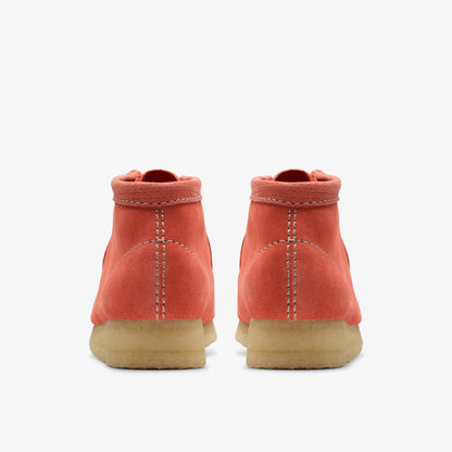 Clarks Women Wallabee Boot Coral Suede