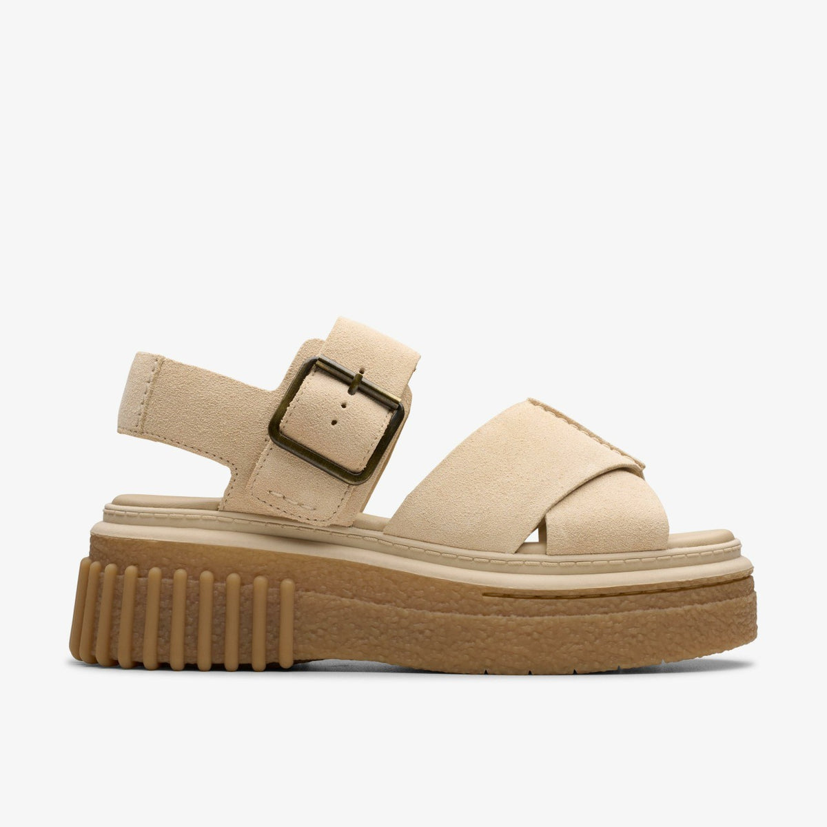Clarks Women Evamar Wish Ecru Suede