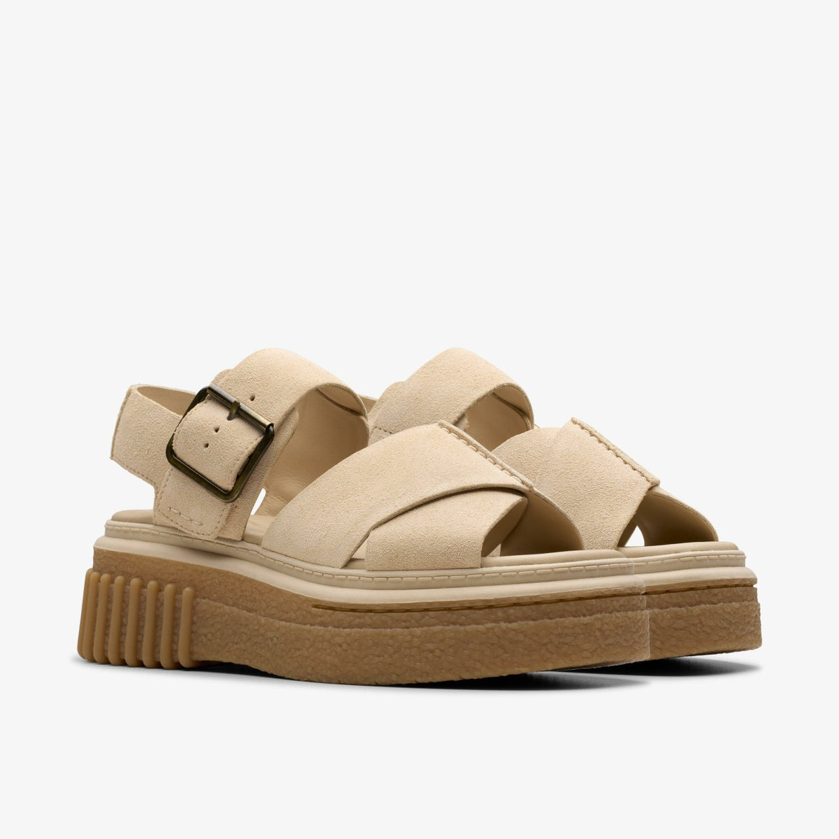 Clarks Women Evamar Wish Ecru Suede