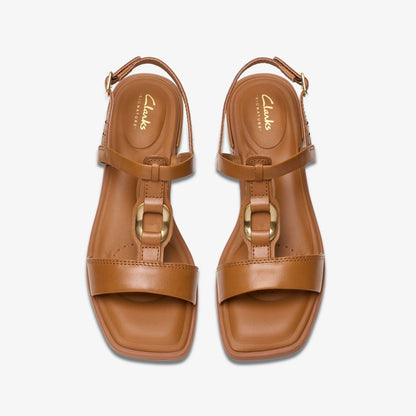 Clarks Women Ariany Sling Tan Leather
