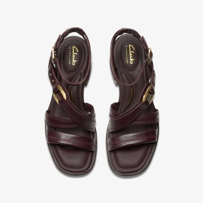 Clarks Women Morwyn Strap Wine Leather