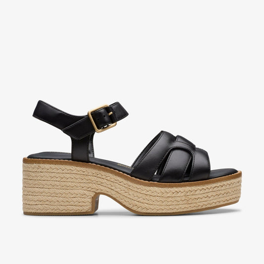 Clarks Women Coledale Strap Black Leather
