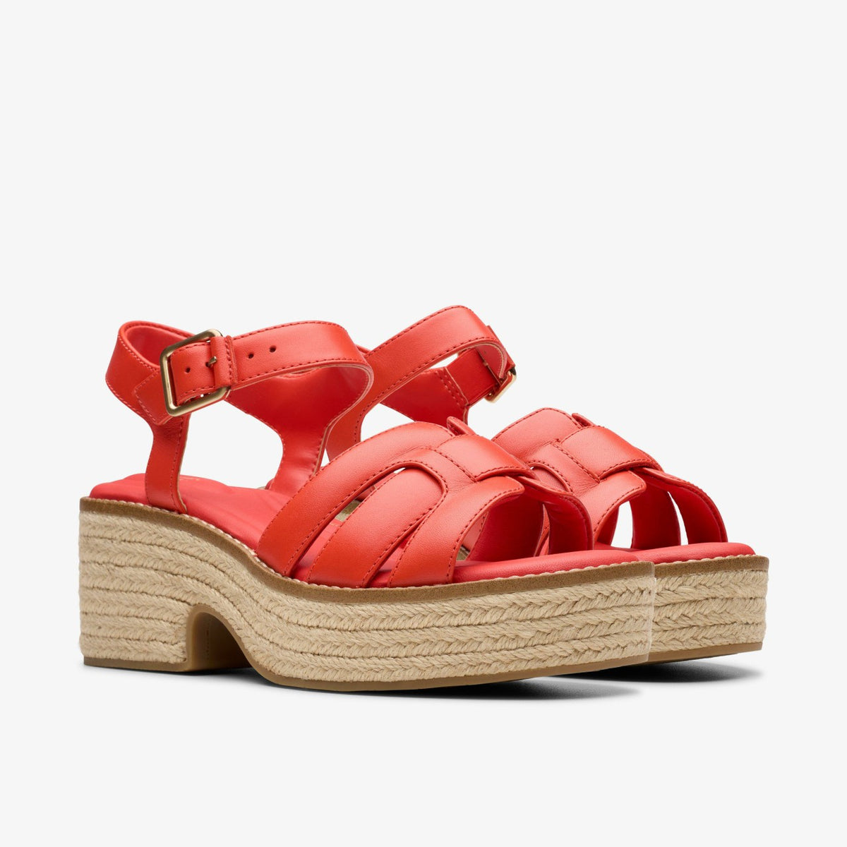 Clarks Women Coledale Strap Bright Red Leather