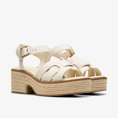 Clarks Women Coledale Strap Cream Leather