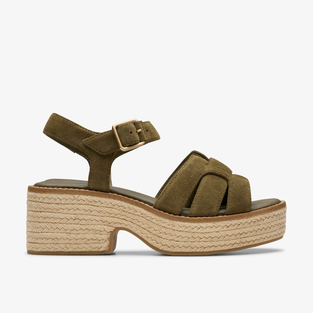 Clarks Women Coledale Strap Dark Olive Suede