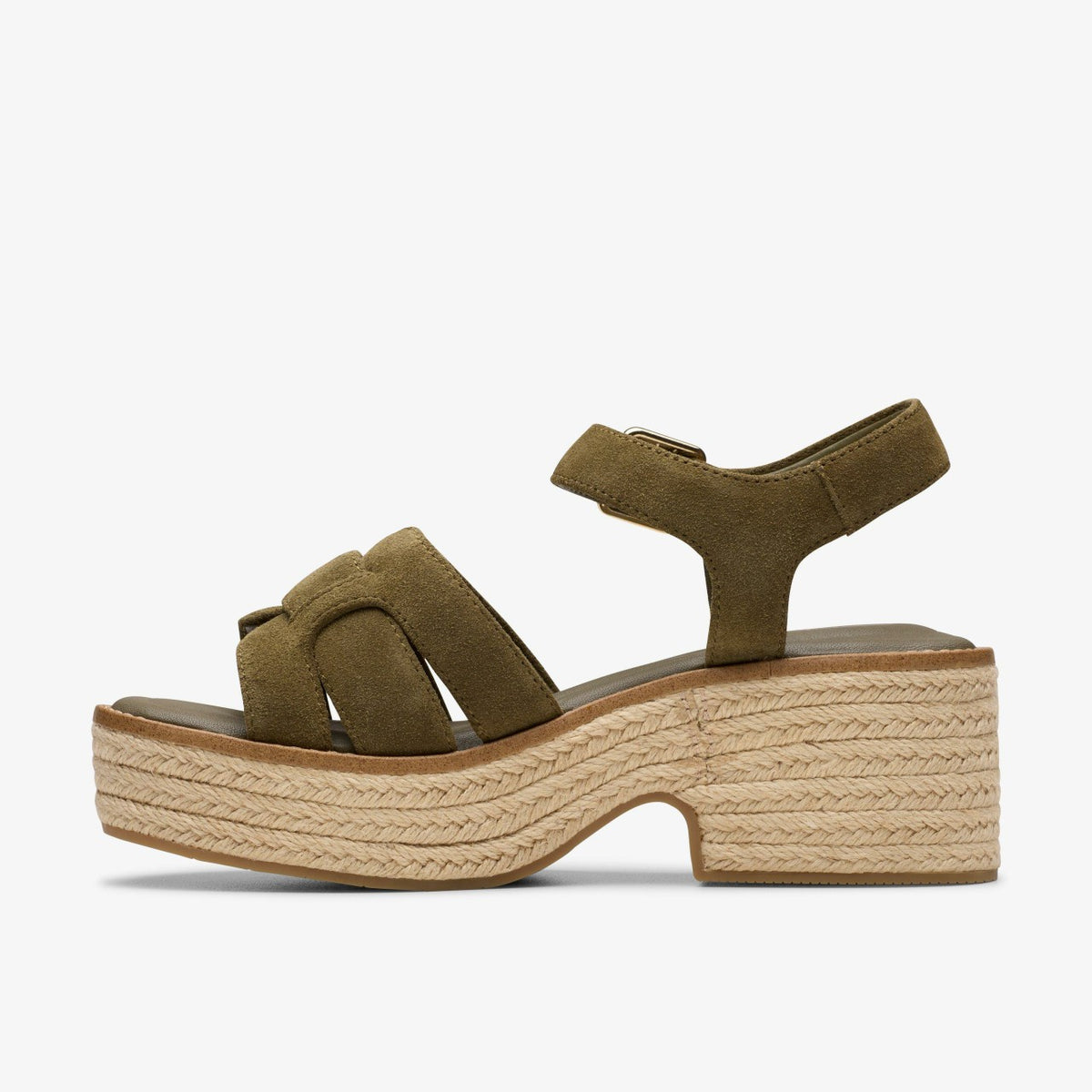 Clarks Women Coledale Strap Dark Olive Suede