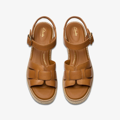 Clarks Women Coledale Strap Tan Leather