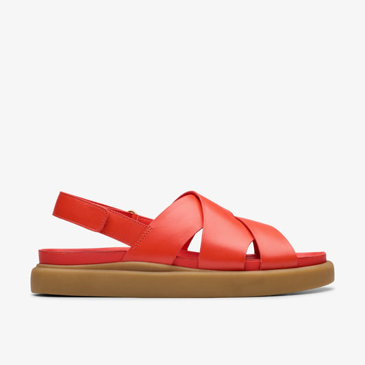 Clarks Women Aristella Sun Bright Red Leather