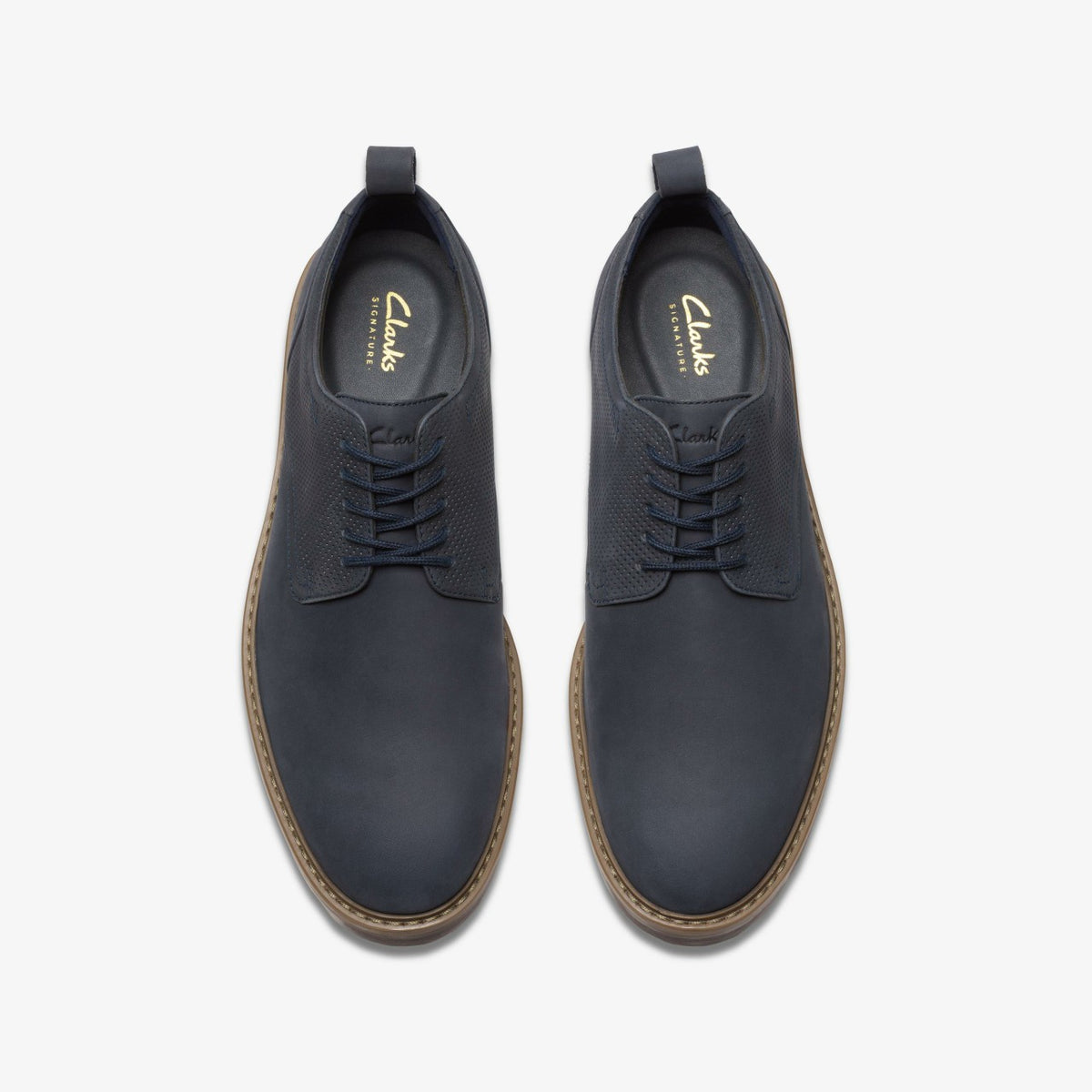 Clarks Men Aldwin Lace Navy Nubuck