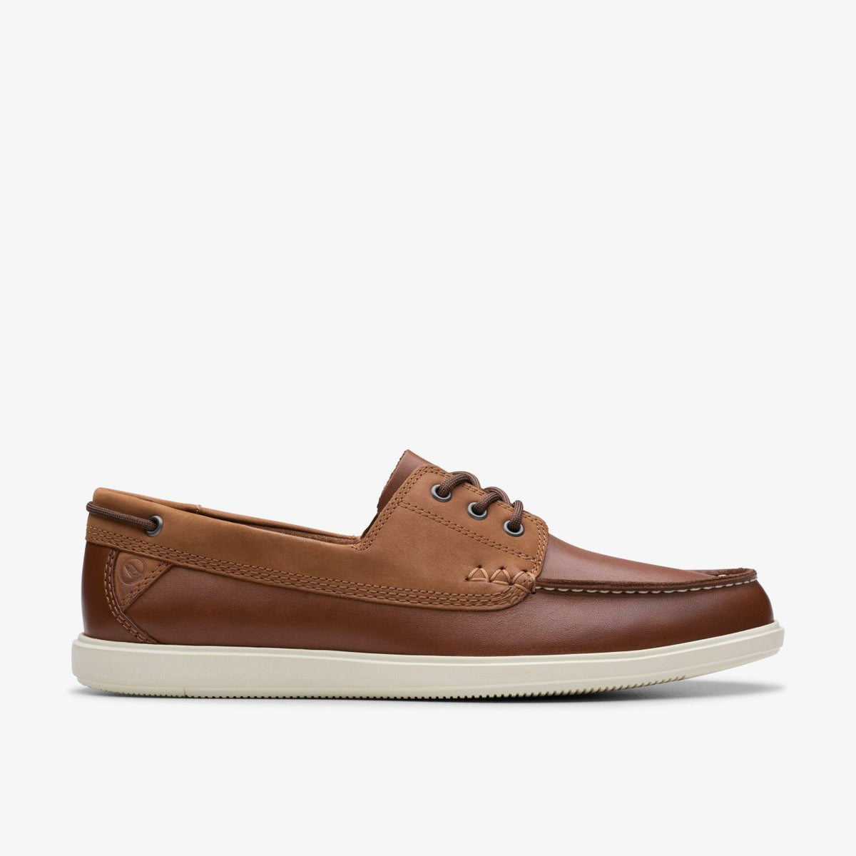 Clarks Men Bratton Boat Dark Tan Leather