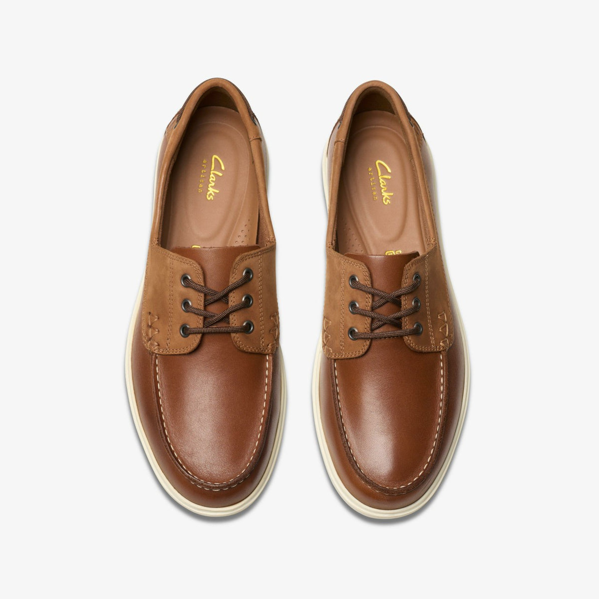 Clarks Men Bratton Boat Dark Tan Leather