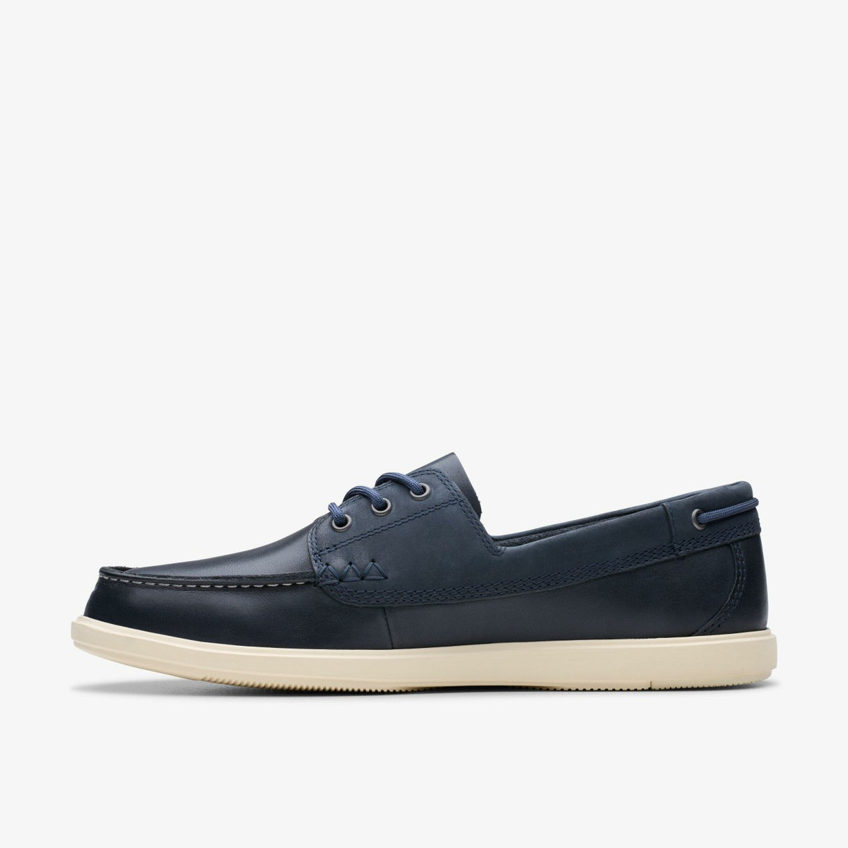 Clarks Men Bratton Boat Navy Leather