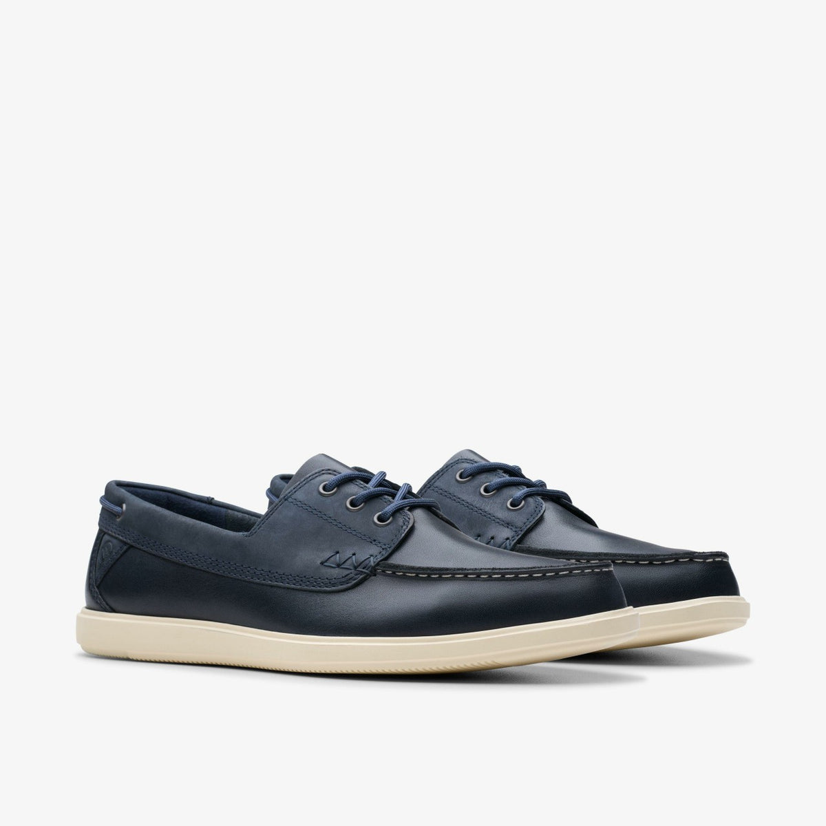 Clarks Men Bratton Boat Navy Leather