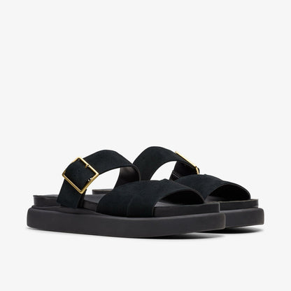 Clarks Women Aristella Mule Black Suede