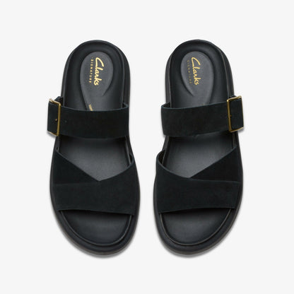 Clarks Women Aristella Mule Black Suede