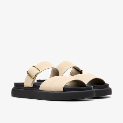Clarks Women Aristella Mule Ecru Suede