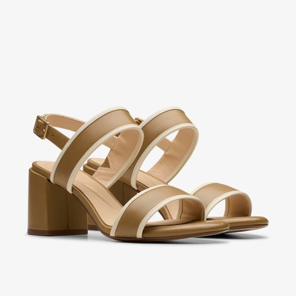 Clarks Women Ezoria Sling Light Tan Combination