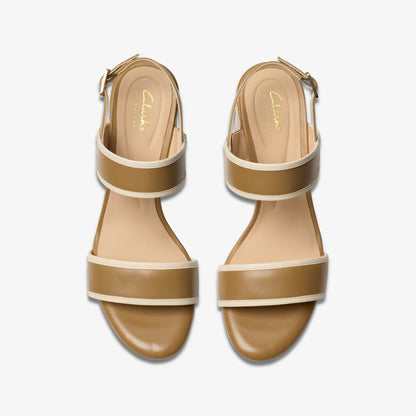 Clarks Women Ezoria Sling Light Tan Combination