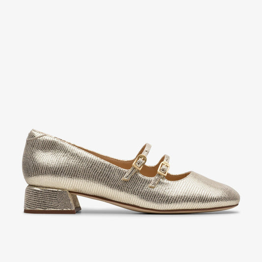 Clarks Women Daiss 30 Shine Champagne Interest